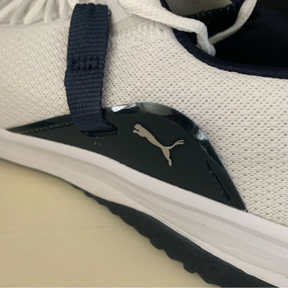 Men’s White/Navy Fusion EVO Spikeless Golf Shoes | Puma | Size 11 - Picture 6 of 14